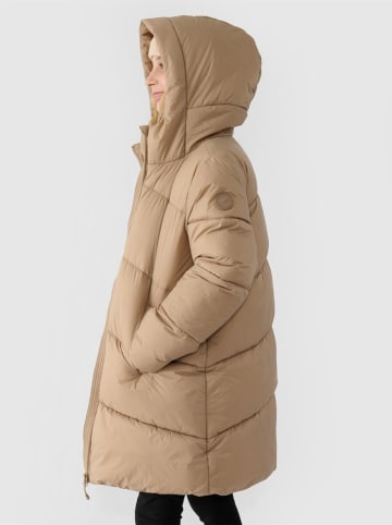 4F Doorgestikte mantel beige