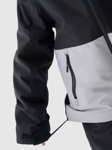 4F Ski-/ Snowboardjacke in Grau/ Schwarz