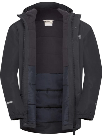 Jack Wolfskin Regenjacke "Canvey" in Schwarz