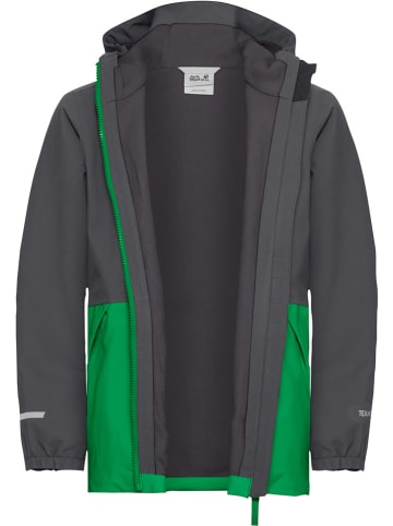 Jack Wolfskin Kurtka zimowa "Snowy Days" w kolorze zielono-antracytowym