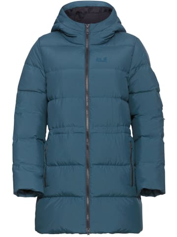 Jack Wolfskin Płaszcz puchowy "Frozen Palace" w kolorze niebieskim