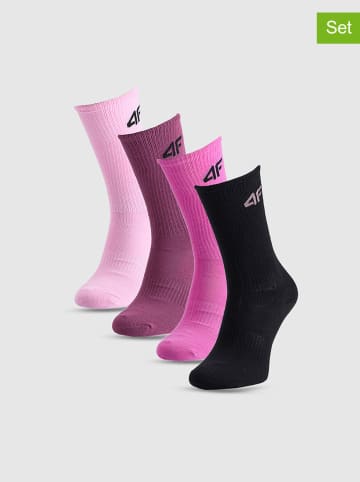 4F 4er-Set: Socken in Pink/ Schwarz/ Rosa