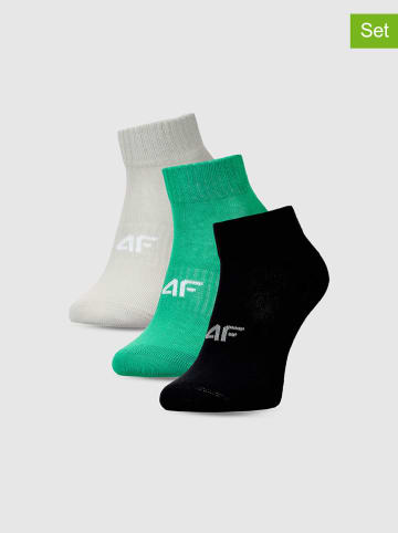 4F 3er-Set: Socken in Grau/ Grün/ Schwarz