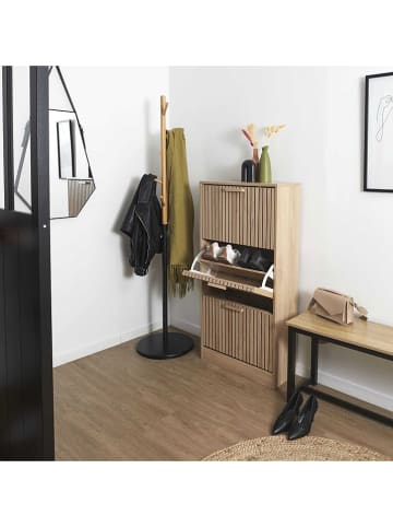 THE HOME DECO FACTORY Schuhschrank in Hellbraun - (B)60 x (H)113 x (T)24 cm