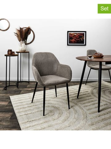 THE HOME DECO FACTORY 2-delige set: fauteuils taupe - (B)59 x (H)85 x (D)55,7 cm