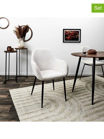 THE HOME DECO FACTORY 2-delige set: fauteuils wit - (B)59 x (H)85 x (D)55,7 cm