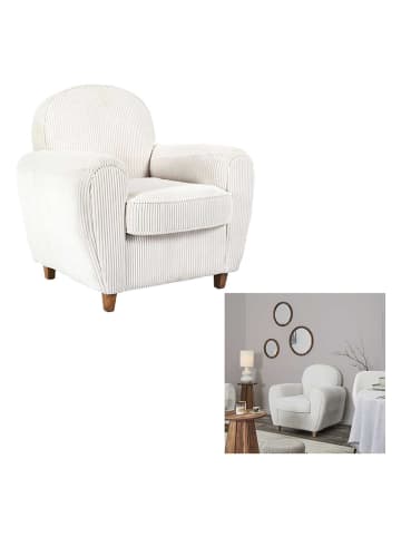 THE HOME DECO FACTORY Fauteuil wit - (B)84 x (H)82 x (D)89 cm