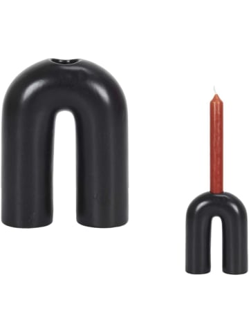 THE HOME DECO FACTORY Kerzenhalter in Schwarz - (B)10 x (H)13 cm