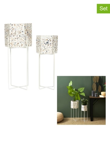 THE HOME DECO FACTORY 2-delige set: bloempotten wit