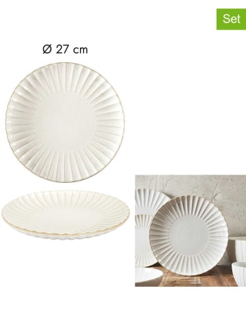 THE HOME DECO FACTORY 6-delige set: onderborden "Vlora" crème - Ø 27 cm