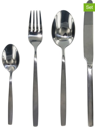 THE HOME DECO FACTORY 16-częściowy zestaw sztućców w kolorze srebrnym