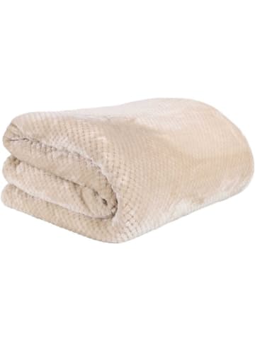 THE HOME DECO FACTORY Plaid beige - (L)220 x (B)180 cm