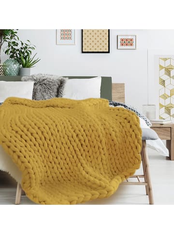 THE HOME DECO FACTORY Plaid okergeel - (L)150 x (B)120 cm