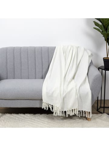 THE HOME DECO FACTORY Plaid in Creme - (L)160 x (B)130 cm