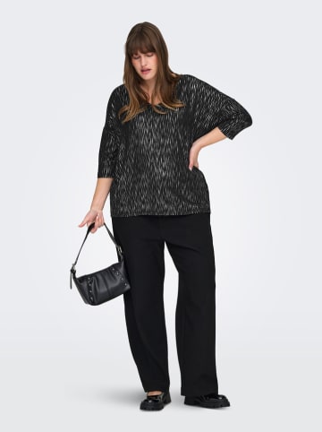 ONLY Carmakoma Bluse in Schwarz/ Silber
