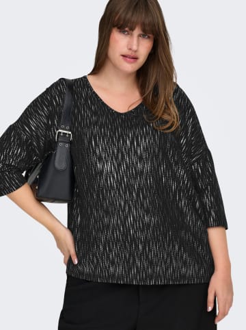 ONLY Carmakoma Blouse zwart/zilverkleurig