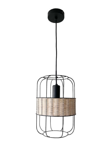 FISCHER & HONSEL Hängeleuchte "Nature" in Schwarz/ Beige - (H)140 x Ø 22 cm