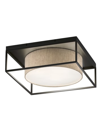 FISCHER & HONSEL Plafonnière "Carre" beige/zwart - (L)60 x (B)60 cm