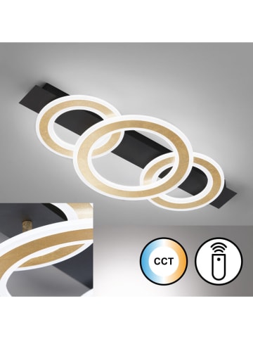 FISCHER & HONSEL LED-Deckenleuchte "Circle" in Schwarz/ Gold - (B)76,5 x (H)8 x (T)36 cm