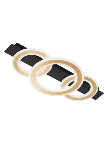FISCHER & HONSEL LED-Deckenleuchte "Circle" in Schwarz/ Gold - (B)76,5 x (H)8 x (T)36 cm