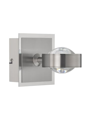 FISCHER & HONSEL Lampa ścienna LED "Cluedo" w kolorze srebrnym - 12 x 12 x 16,5 cm
