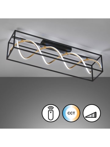 FISCHER & HONSEL Led-plafonnière "Gil" zwart - (B)90 x (H)25 x (D)20 cm