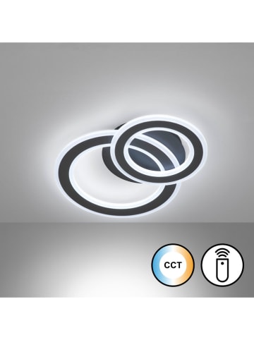 FISCHER & HONSEL Led-plafonnière "Elvas" zwart - (B)48 x (H)36 x (D)6 cm