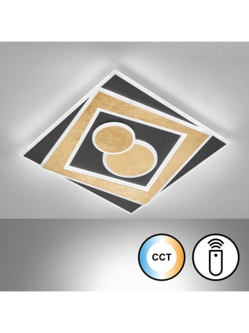 FISCHER & HONSEL Led-plafonnière "Ratio" zwart/goudkleurig - (B)50 x (H)6,4 x (D)50 cm