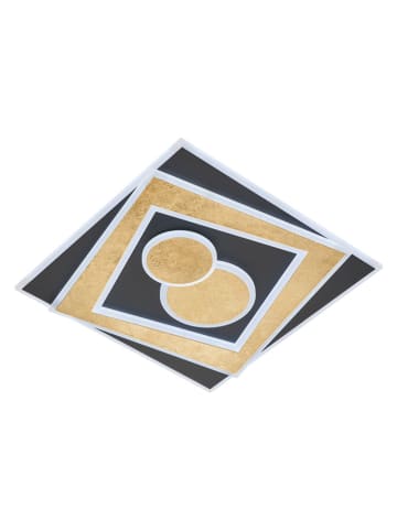 FISCHER & HONSEL LED-Deckenleuchte "Ratio" in Schwarz/ Gold - (B)50 x (H)6,4 x (T)50 cm
