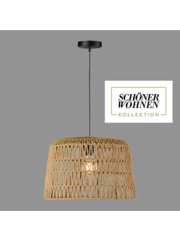 FH Lighting Plafonnière "Macra" zwart/beige - Ø 46 cm x (H)140 cm