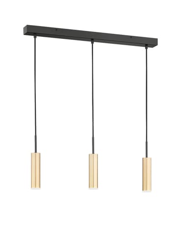 Schöner Wohnen Kollektion Ledhanglamp "Stina" goudkleurig/zwart - (B)70 x (H)250 cm