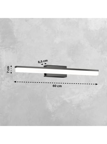 FH Lighting Ledbadlamp "Wide" zwart - (B)60 x (H)7 cm