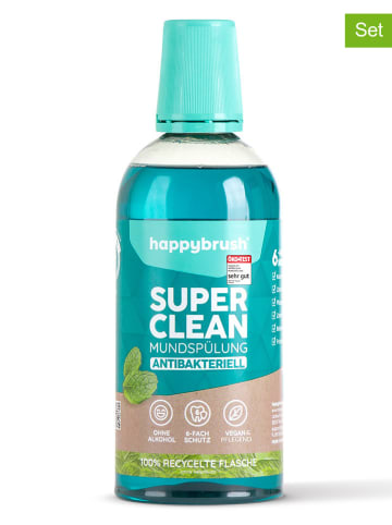 Happy Brush 2er-Set: Mundspülungen "SuperClean" - 2x 500 ml