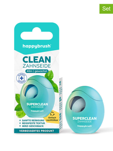 happybrush 4er-Set: Zahnseide in Türkis