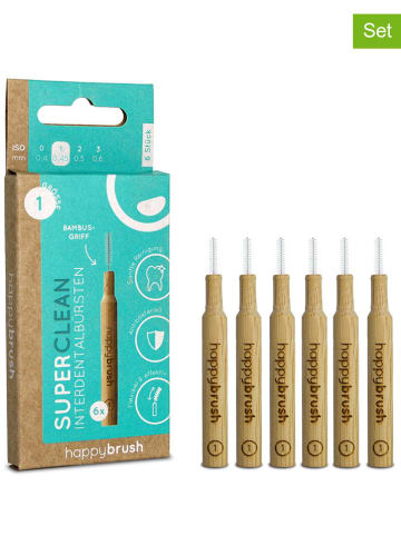 happybrush 4er-Set: Interdentalbürsten "SuperClean ISO 3" in Natur