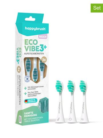 happybrush Nachfüllpack "Eco V3+ Refills (White-Mint) soft" in Weiß