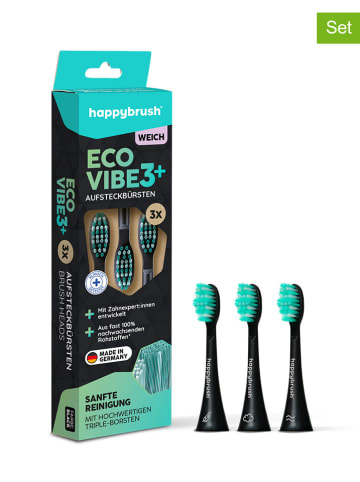 happybrush Nachfüllpack "Eco V3+ Refills (Black-Mint) soft" in Schwarz