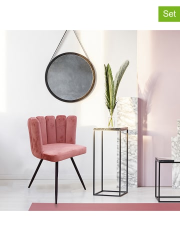 The Home Deco Kids 2-delige set: fauteuils "Ariel" lichtroze - (B)52,5 x (H)79,7 x (D)50,5 cm