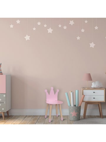 The Home Deco Kids Krzesło dziecięce w kolorze jasnoróżowo-jasnobrązowym - 28 x 54 x 27 cm