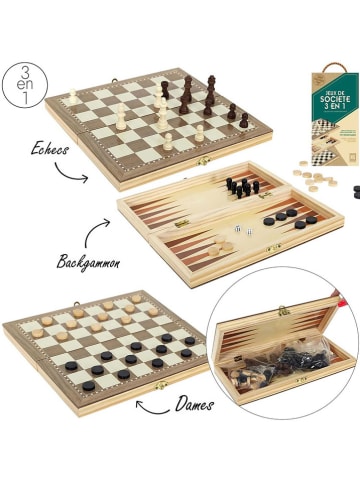 Make a Wish 3-in-1 bordspel lichtbruin - (L)29 x (B)29 cm