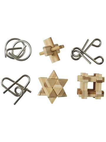 The Home Deco Kids Rätsel-Koffer in Hellbraun/ Silber - (L)23 x (B)21,5 cm