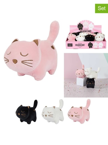 The Home Deco Kids Maskotki (3 szt.) "Kawaii Cat" w kolorze biało-czarno-jasnoróżowym - 0+