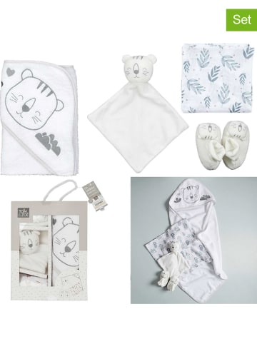 The Home Deco Kids 4-delige pasgeborenenset "Tijger" wit