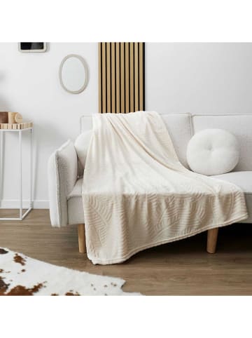 The Home Deco Kids Koc w kolorze kremowym - 200 x 150 cm