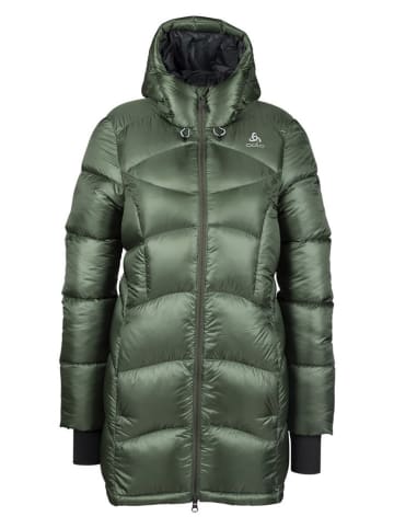 Odlo Parka puchowa "Cocoon X" w kolorze zielonym