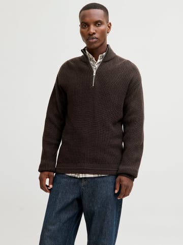 Jack & Jones Sweter "Kaito" w kolorze brązowym