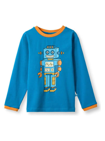 Småfolk Longsleeve "Robot" blauw