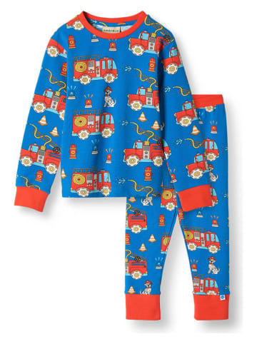 Småfolk Pyjama "Brandweerauto" blauw