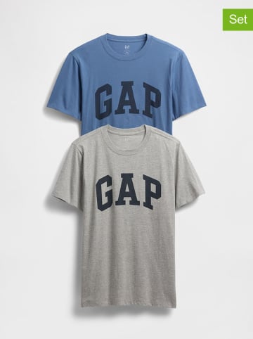 GAP 2er-Set: Shirts in Blau/ Grau
