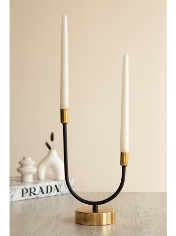 Lucky Bees Świecznik w kolorze złoto-czarnym - 28 x 16 x 10 cm